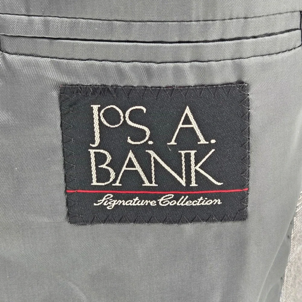 Jos A Bank Signature Collection Mens 42R Grey Glen Check Wool Blazer Suit Jacket